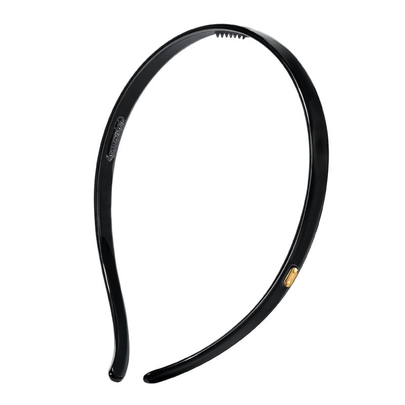 Thin Acetate Resin Hair Band for Eyewear, Non Slip Headbands for Women, Lightweight and Stylish Design, Ideal Gift for Daily or Formal Looks (Black, 4.5" x 0.4")