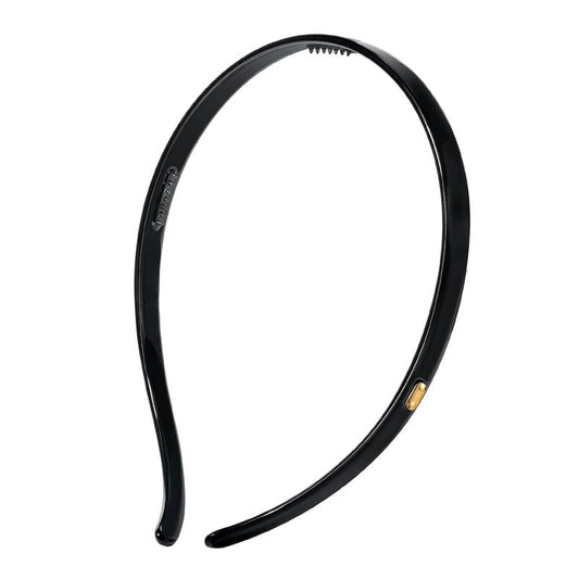 Thin Acetate Resin Hair Band for Eyewear, Non Slip Headbands for Women, Lightweight and Stylish Design, Ideal Gift for Daily or Formal Looks (Black, 4.5" x 0.4")
