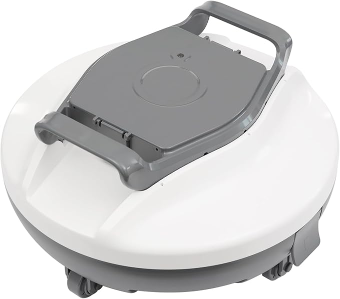 Cordless Robotic Pool Cleaners, Automatic Swimming Pool Cleaning Machine High Efficiency Pool Cleaning Robot, for Pools, Spas, Hot Tubs, and Landscape Pools (Grey, White)