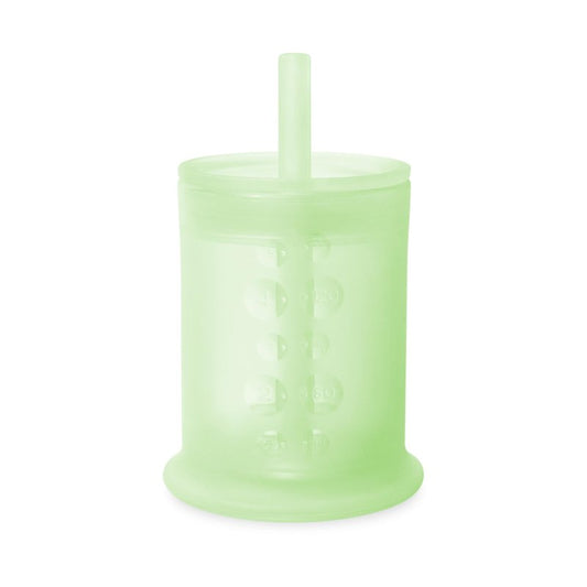 Olababy Silicone Training Cup with Straw Lid | Babies Water Drinking Cup | 6+ Mo Infant To 12-18 Months Toddler | Sippy Cup For Kids & Smoothie Cup | Baby Led Weaning (Kiwi, 5 oz)