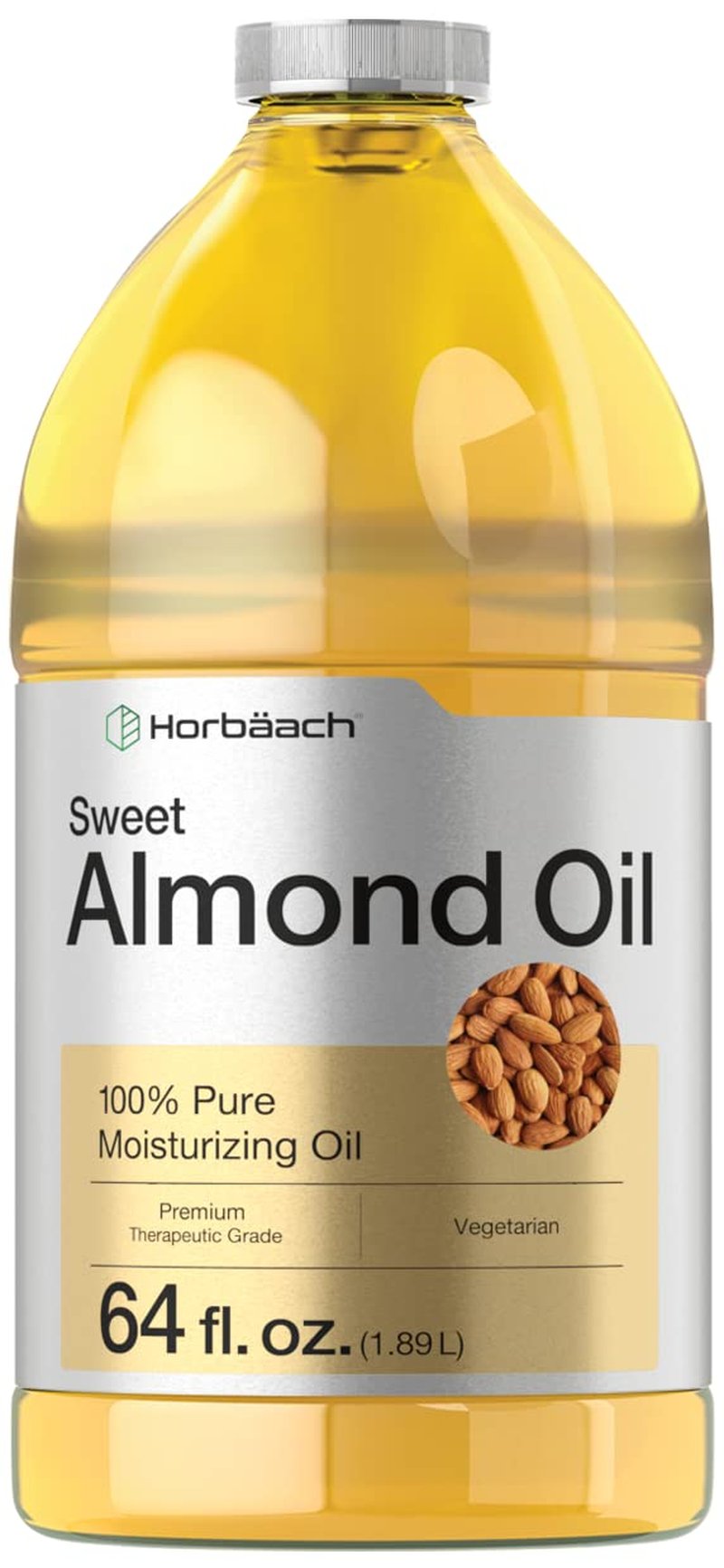 Sweet Almond Oil - Cold Pressed Moisturizing Oil for Skin & Hair | 64 fl oz | Vegetarian, Non-GMO, Gluten Free
