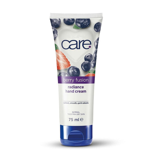 Care Berry Fusion Radiance Hand Cream, 2.5 fl oz, Moisturizing Formula with Blueberry and Strawberry Extracts, Fast Absorbing