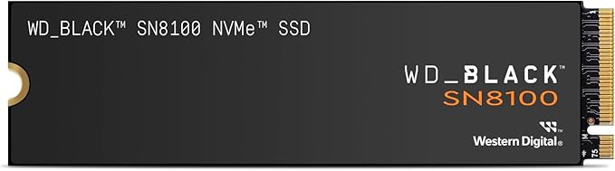 WD_Black SN8100 1TB NVMe SSD - PCIe 5.0x4, M.2 2280, Up to 14,900MB/s Read Speed, up to 11,000MB/s Write Speed, Best for AI Applications, Gaming, and Video Editing - WDS100T1X0M