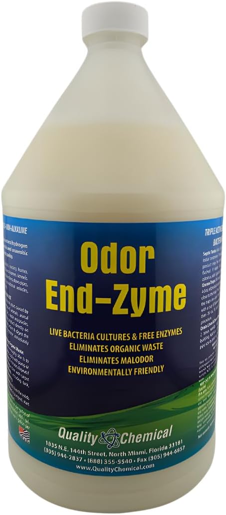 Quality Chemical Odor End-Zyme BioStain and Odor Remover, Cleaner and Deodorizer - 128 oz (Pack of 1)