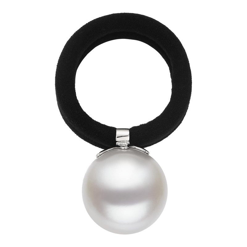 SHE'S Versailles Pearl Hair Scrunchies, Elegant French hair elastics Original Light Luxury Ponytail Holder for Thick and Thin Hair, Elegant Pearl hair ties for women (White)
