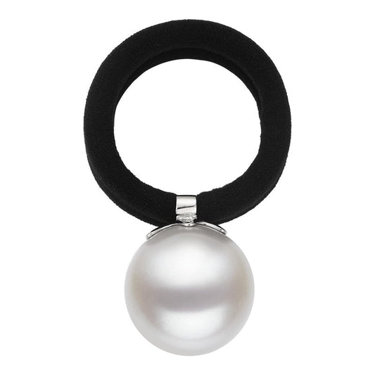SHE'S Versailles Pearl Hair Scrunchies, Elegant French hair elastics Original Light Luxury Ponytail Holder for Thick and Thin Hair, Elegant Pearl hair ties for women (White)