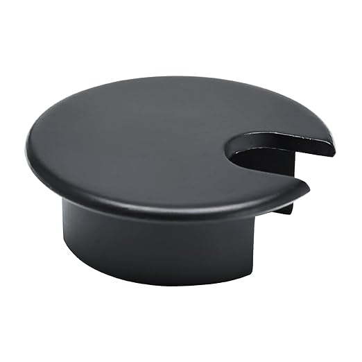 EASYEAH 1 Pcs Desk Grommet 1-3/8" / 35 mm, Desk Cord Hole Cover, Cable Grommet Metal Zinc Alloy Materilal, Desk Hole Grommet for Home & Office Pc, Detachable Cable Cord Organizer-Flat Black