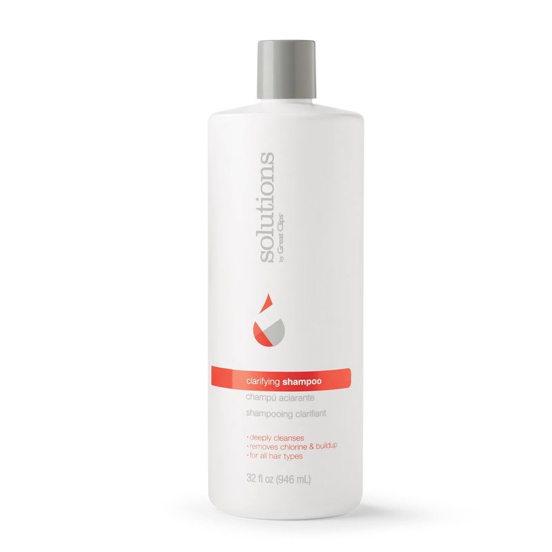 GREAT CLIPS Solutions Clarifying Shampoo 32 fl oz | Removes Build-up | For All Hair Types | Great for Swimmers