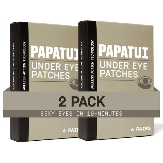 Papatui by Dwayne Johnson Fast-Acting Under Eye Patches for Men | Ageless Action to Reduce Puffiness, Dark Circles and Fine Lines | Made with Niacinamide, Hyaluronic Acid, Caffeine | 6ct (Pack of 2)