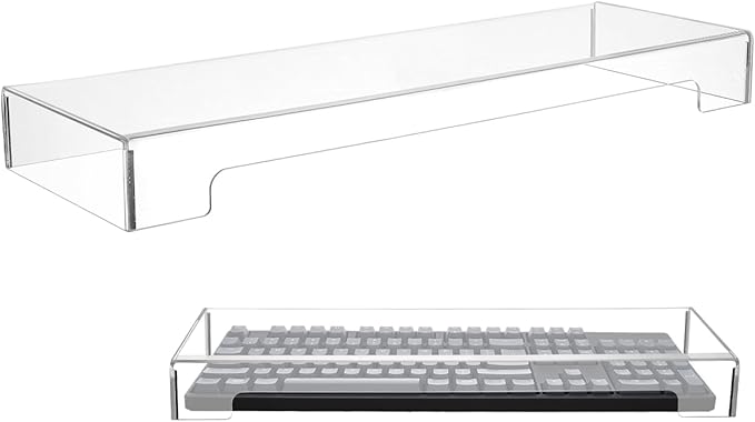 Acrylic Keyboard Cover, Clear Keyboard Dust Cover for Desktop Anti-Cat Protector Lid Waterproof Protective Case (18.5x5.9x1.8 Inches)