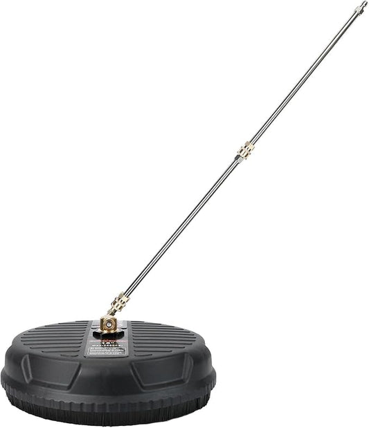 Stainless Stee Power Washer Broom, 15in 4000PSI, Disc Surface Cleaner for Driveways and Decks,Heavy Duty Brass and Stainless Steel Construction,Wide Application,Quick Connect, Power Washer Accessories