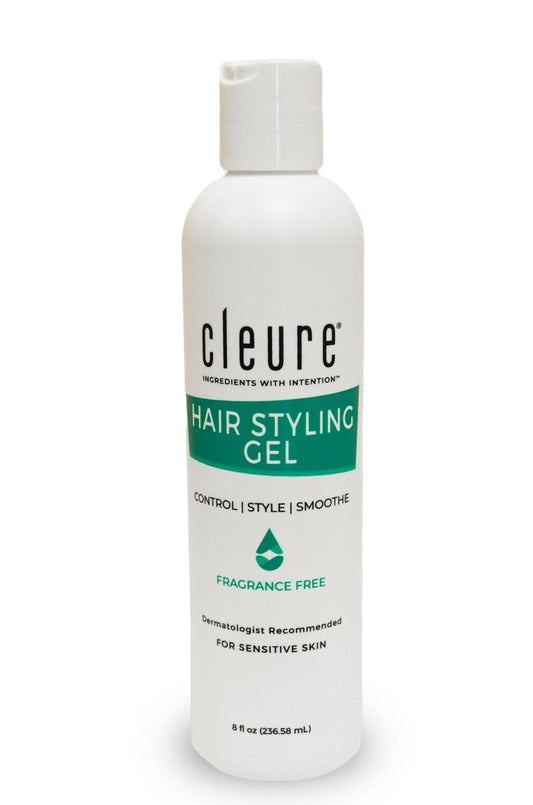 Cleure Lightweight Hair Styling Gel - Hypoallergenic, Fragrance Free for Edge Control to Tame Frizz with Medium Hold (8 fl oz, Pack of 1)