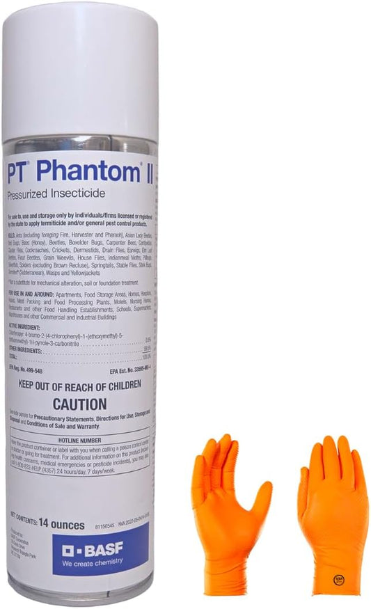 BASf PT Phantom II Aerosol: The Ultimate Pest Control Solution, with USA Supply Protective Gloves