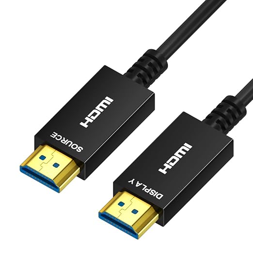 Kirzi 8K HDMI Fiber Optic Cable 30ft, 4K120 8K@60Hz HDMI 2.1 Cable, 48Gbps Ultra High Speed Slim HDMI Optical Audio Cable HDMI Cord, eARC HDR10 HDCP 2.2 Compatible with PS5 Xbox TV Projector