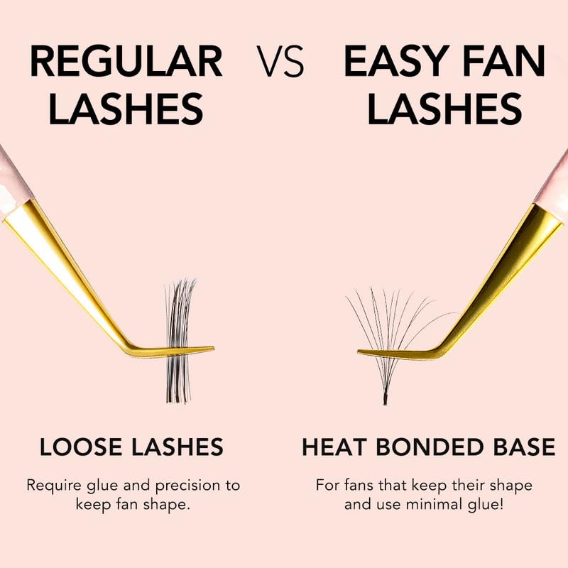 KIARA SKY LASH Premium Cashmere Easy Fan Lash Extensions - Soft Semi-Matte Finish | Black CC-0.03 10mm
