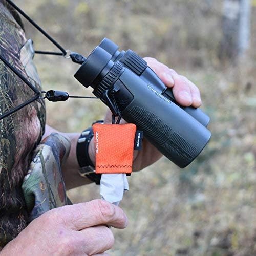 SPUDZ Ultra Microfiber Lens Cleaner with Closeable Bottom – Clip-On Pouch, Washable – for Binoculars, Scopes, Glasses, Screens | Ultra Vanish Tan, 10 x 10 Inch