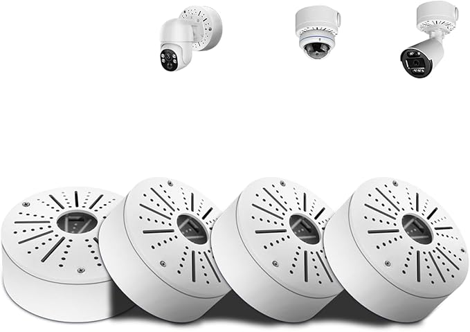 WEILAILIFE 【Compatible Almost All Cameras Type】 Security Camera Junction Box, Universial CCTV Camera Junction Boxes, Outdoor Surveillance Camera Mount Bracket (4 Pack)