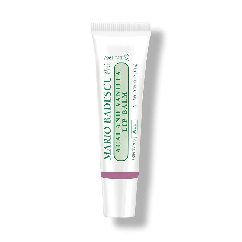 Mario Badescu Moisturizing Acai and Vanilla Lip Balm for Dry Cracked Lips, Infused with Coconut Oil and Shea Butter, Ultra-Nourishing Lip Care Moisturizer for Soft, Smooth and Supple Lips, 3 Pack