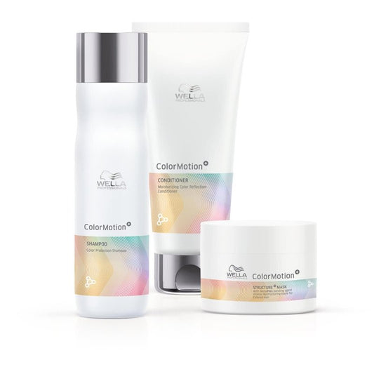 Wella Professionals ColorMotion+ Color Protection Set | Shampoo, Conditioner & Mask for Colored Hair - Preserves Shine & Strengthens