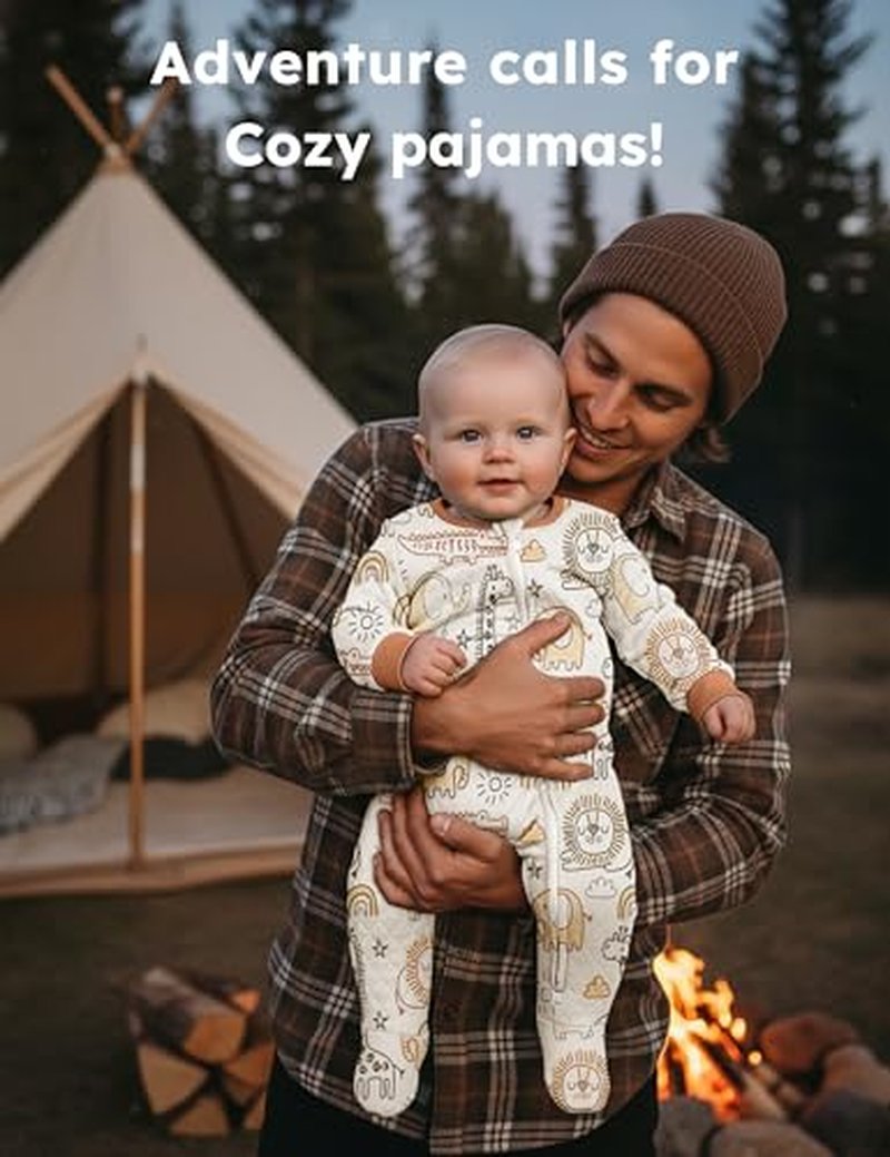 Yoofoss Baby Pajamas Organic Cotton Baby Winter Clothes Warm Newborn Sleepers for 0-3 Months Soft Quilted Footed Pjs