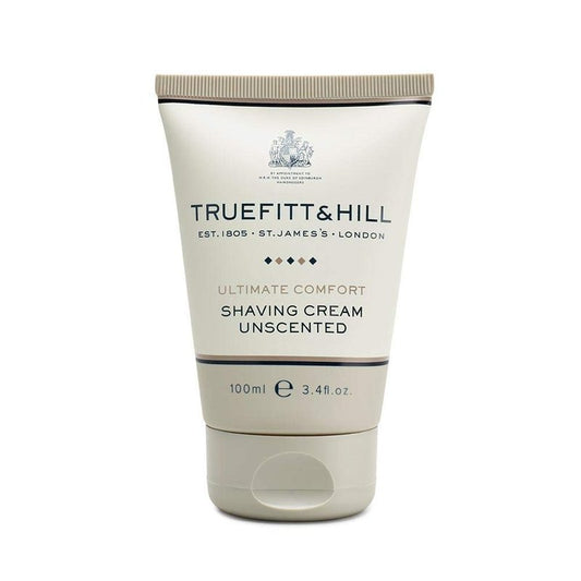 Truefitt & Hill Ultimate Comfort Shaving Cream Tube for Men, Unscented, 3.4 oz.
