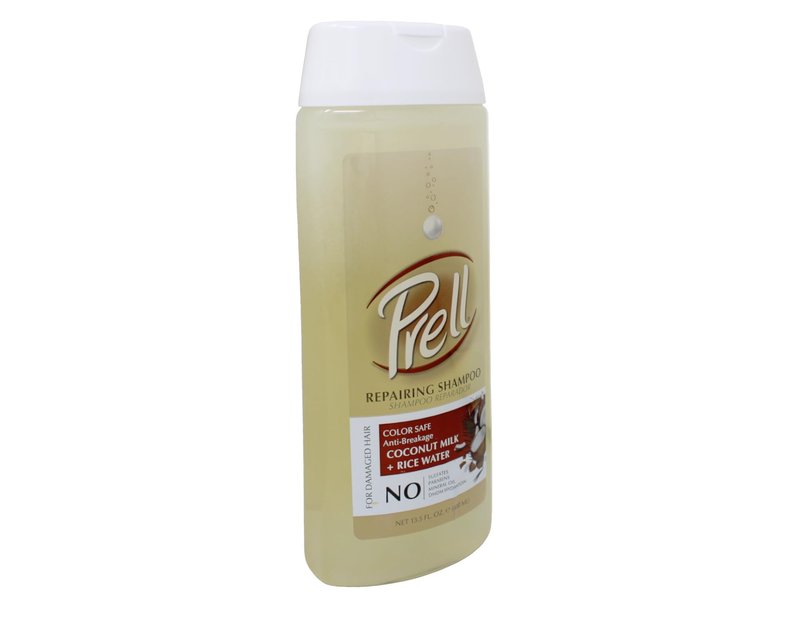 Prell Coconut Milk + Rice Watercolor Safe Anti-Breakage Repairing Shampoo for Damaged Hair, 13.5 fl.oz