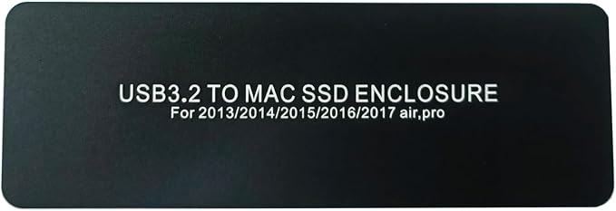 Jorkar External SSD Enclosure USB-C 3.2 for 12+16 Pin MacBook Air/Pro SSDs mid 2013-2017, CNC Hard Drive Case for A1466 A1465 A1502 A1398 SSDs, Portable SSD Reader Box