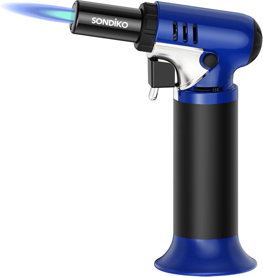 Sondiko Butane Torch Lighter - Refillable Soldering Tool with Adjustable Flame & Visible Fuel Window