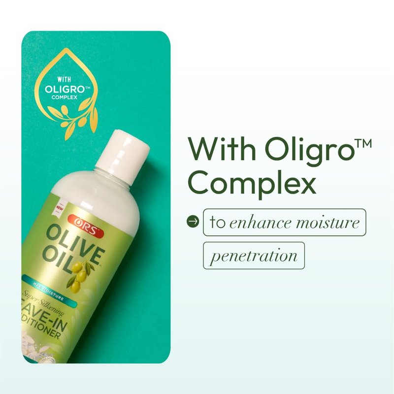 ORS Olive Oil Leave-In Conditioner - Max Moisture with Rice Water & Electrolytes | 16 oz (Pack of 4)