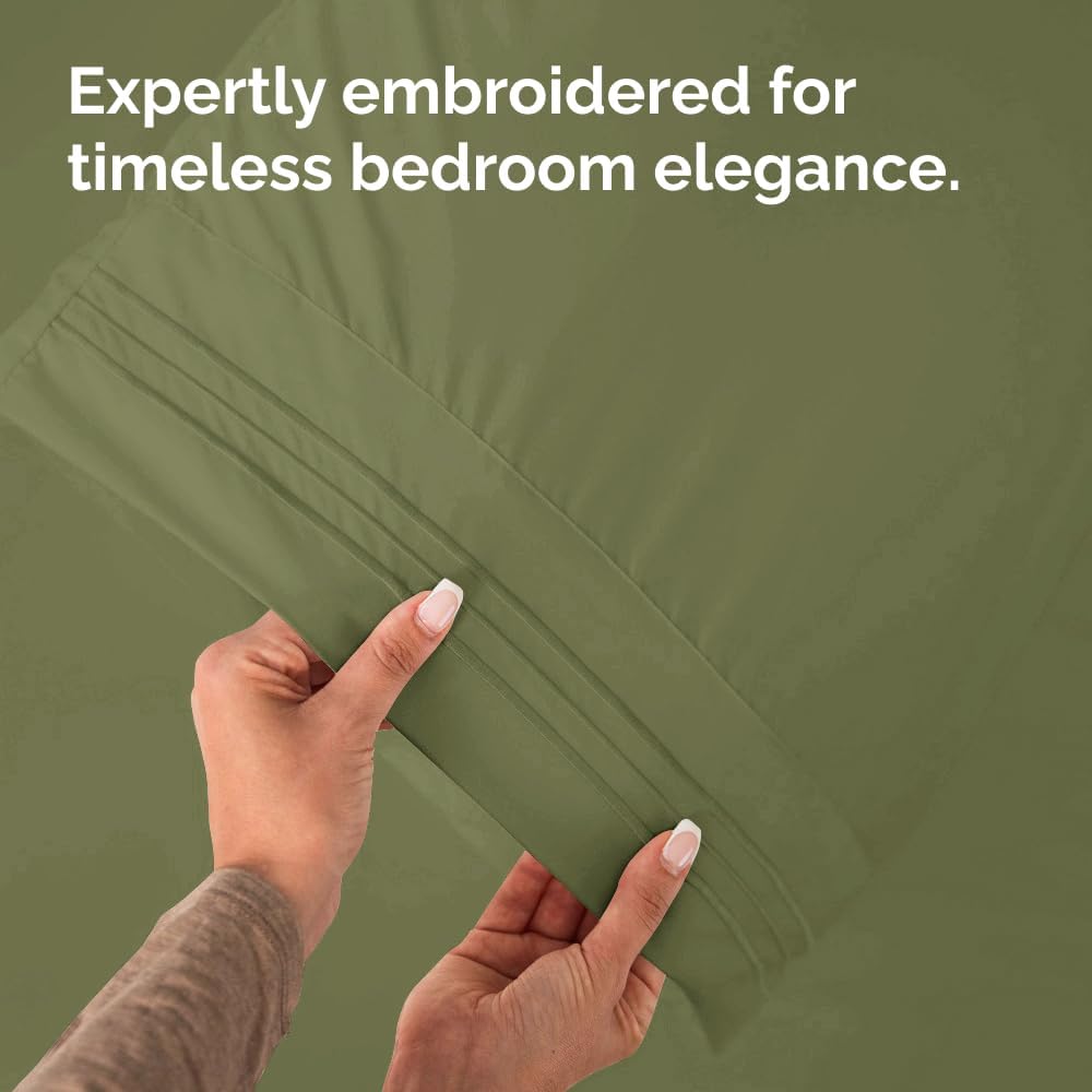 Queen Pillow Cases by [Brand Name] - Ultra Soft Hotel Quality Covers | Wrinkle-Free & Stain Resistant - 4 Piece Set in Sage Green