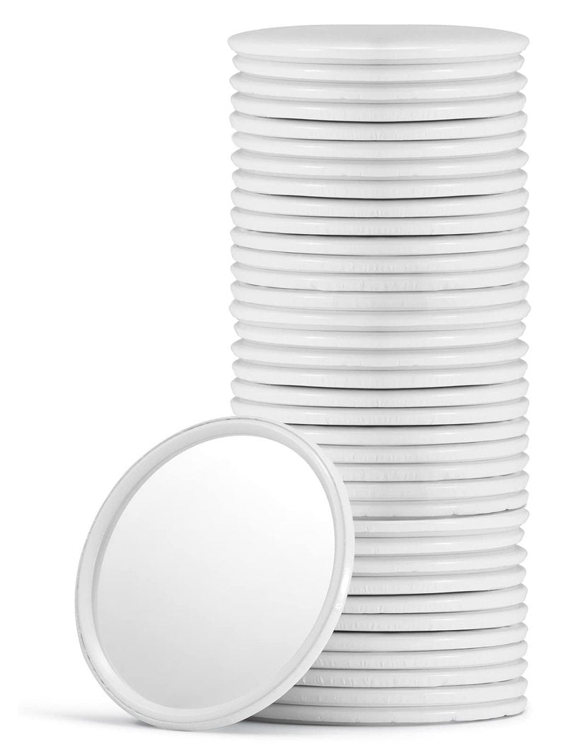 Getinbulk Compact Small Makeup Mirror Bulk, Mini Travel Pocket Mirror for Purse Women Pack of 36 Pcs(Round, White)