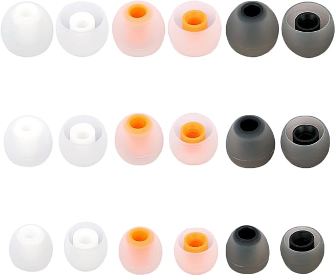 TSZYYM Earbud Tips Ear Bud Tips Soft Anti Slip Washable and Reusable Silicone Replacement Earbud Tips Fit Most in-Ear Earbuds(Inner Hole 3.8mm -5.1mm) 18pcs S M L
