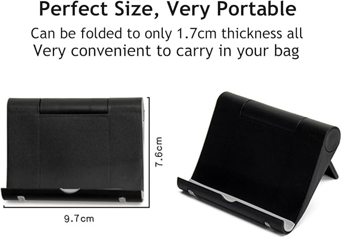 JUSDIQIR Adjustable Foldable Cell Phone Stand for Desk, Compatible with Most Smartphones and Tablets, Fits Devices up to 10 Pounds