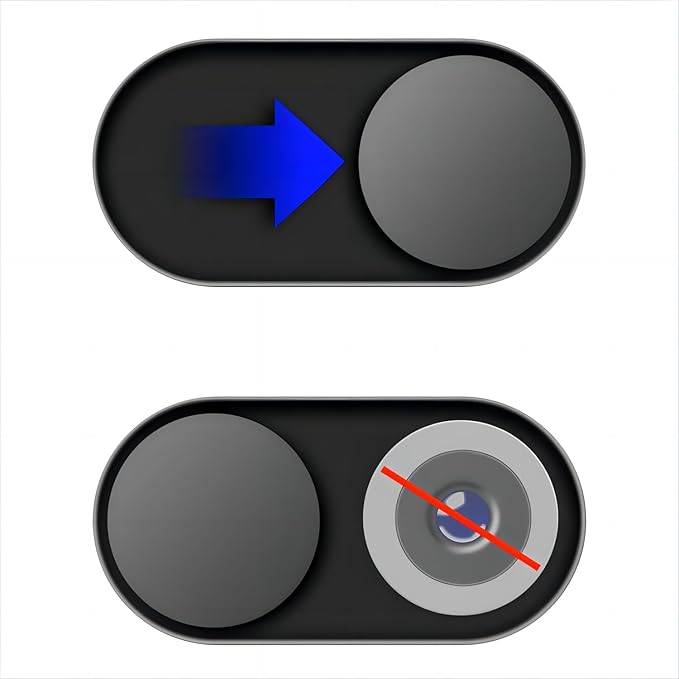 JiSiTeCai Metal Webcam Cover Slide[4 Pack Black], 0.022in Camera Cover for Laptop Computer, MacBook Pro/Air iMac iPad Tablet iPhone 8/7/6 Plus, Web Camera Blocker Protect Your Privacy [4 Pack Black]