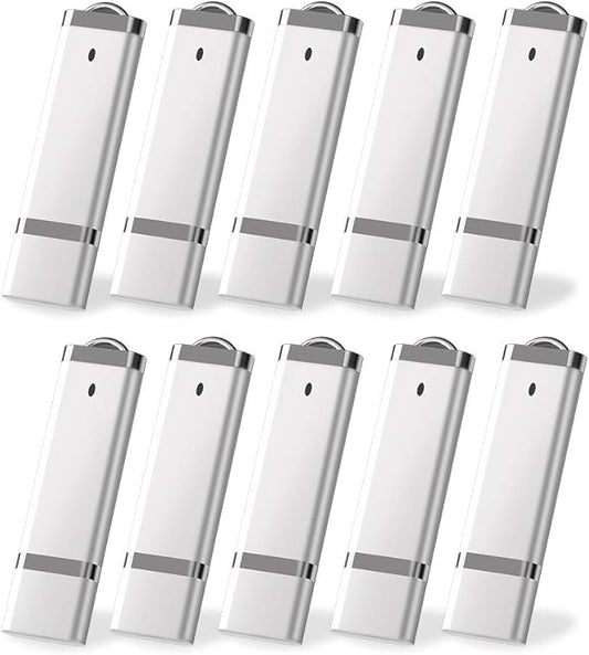 KEXIN 10PCS 8 GB Flash Drive Thumb Drive 8GB USB Drives Memory Sticks 8G Silver