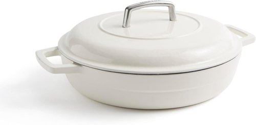 Martha by Martha Stewart 3.5 QT Enameled Cast Iron Braiser with Lid - Elegant Crescent Moon Color