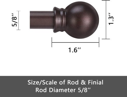 GXOACKJ Heavy-Duty Metal Curtain Rod Set - 2 Pack Brown, Adjustable 28 to 78 Inches with Brackets