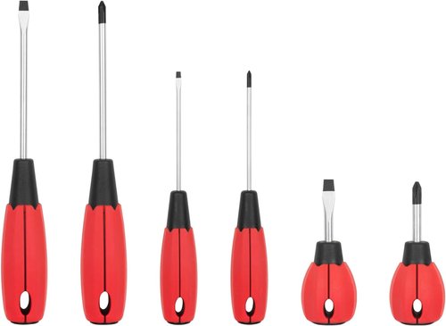 KURUI Magnetic Screwdriver Set - 6-Piece Tool Set with Cushion Grip | 3 Phillips & 3 Flat Head