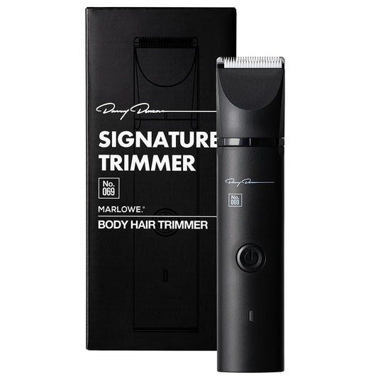 MARLOWE. No. 069 Hair Trimmer for Men, Signature Body Hair Trimmer, Lightweight, Waterproof Personal Groomer with Detachable Stainless Steel & Ceramic Blades, Rechargeable Battery