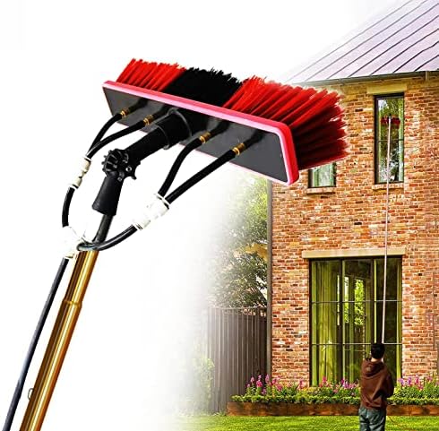 Glass Cleaning Brush Home Water Fed Telescopic Pole Kit Solar Panel Brush Rotating for Photovoltaic Panelï¼7m Window Cleaning Equipment Kit with Conservatory Roof Cleaning Attachment and Sola