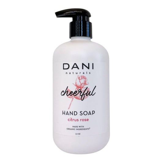 DANI Naturals Citrus Rose Hand Soap, 12 fl oz, Vegan Non Toxic, Made in USA
