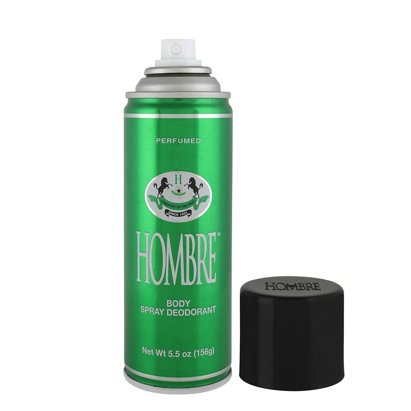 Hombre Green Deodorant Fresh Body Spray for Men 5.5Oz -156g (1 Pack)