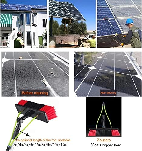 Telescopic Window Cleaning Pole with 30CM Brush Head Ideal for Cleaning Photovoltaic Panels Solar Panels and More 5m Extendable Pole for Easy Rea and Efficient Cleaning