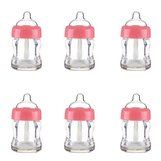 Empty Lip Gloss Tubes - Reusable 7ml Milk Bottle Shaped Containers for DIY Cosmetics | Pink - 6 Pack