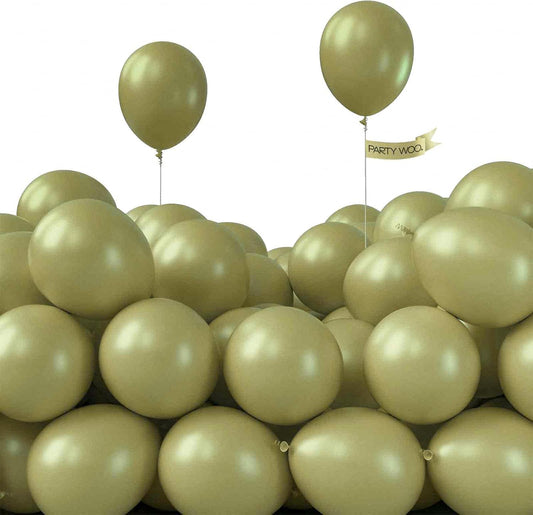 PartyWoo Sage Green Balloons - 50 Pcs Mini Matte Olive Green Latex for Weddings & Baby Showers