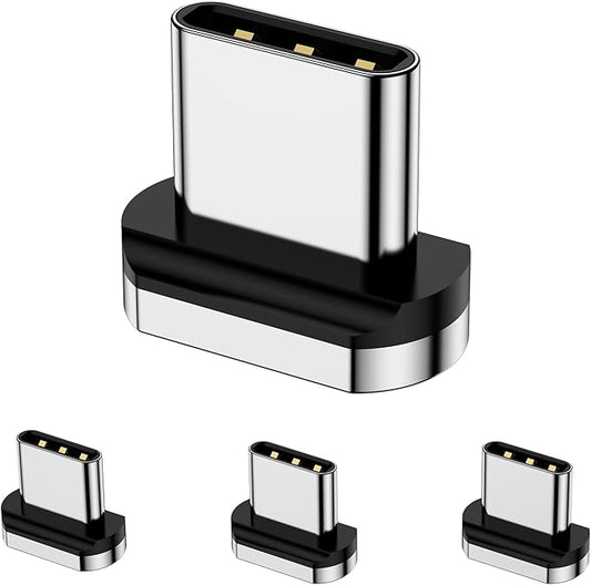 CNakdDG Magnetic Connector Tips Head for USB-C Android Devices (4 Pack), only Compatible 5A Magnetic Charging Cable or Magnetic Adapter
