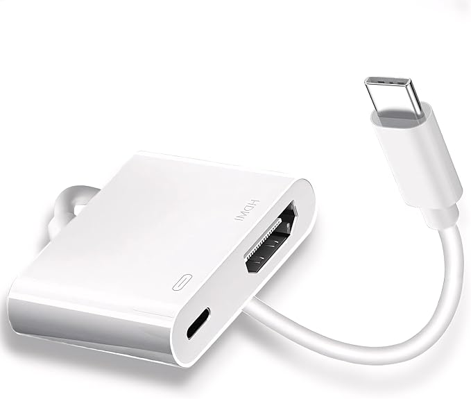 Kinhaly USB C to HDTV for TV, 4K@60Hz Type C to Adapter with Charging Port, iPhone to HD to USB C Adapter Compatible for iPhone 16/15 Series/iPad Pro/Galaxy/MacBook Pro to HDTV Projector
