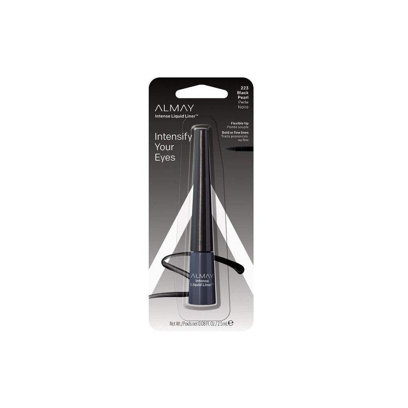 Almay Intense Liquid Eyeliner - Waterproof, Longwearing, Hypoallergenic | 223 Black Pearl, 0.08 oz