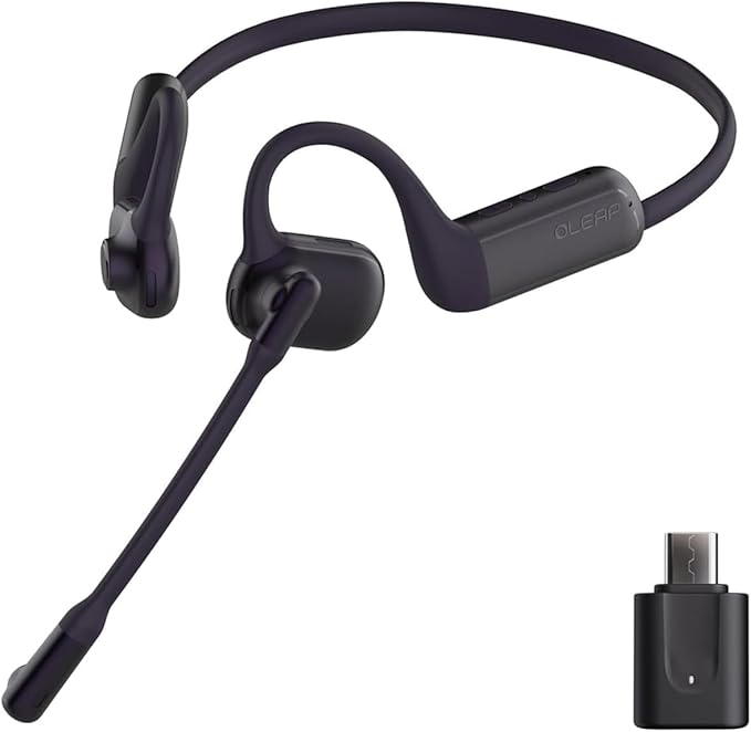 oleap Wireless Headset for Work, Open Ear Computer Headphones with Microphone