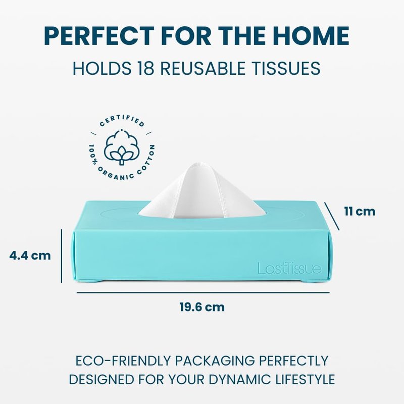 Reusable Cotton Tissue Box - Eco-Friendly Face Towels & Handkerchiefs for Men & Women | Washable Tissue with Storage Case